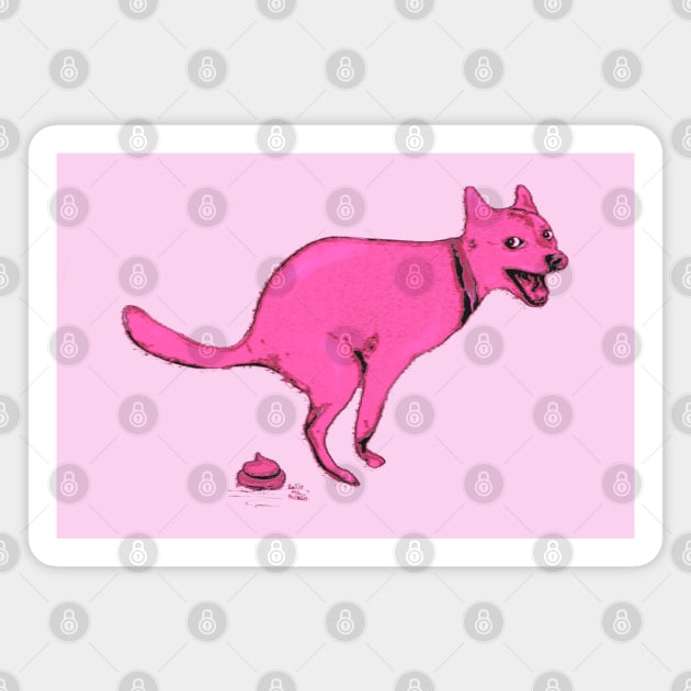 Cute Funny Pink Dog Poo Magnet by ROLLIE MC SCROLLIE
